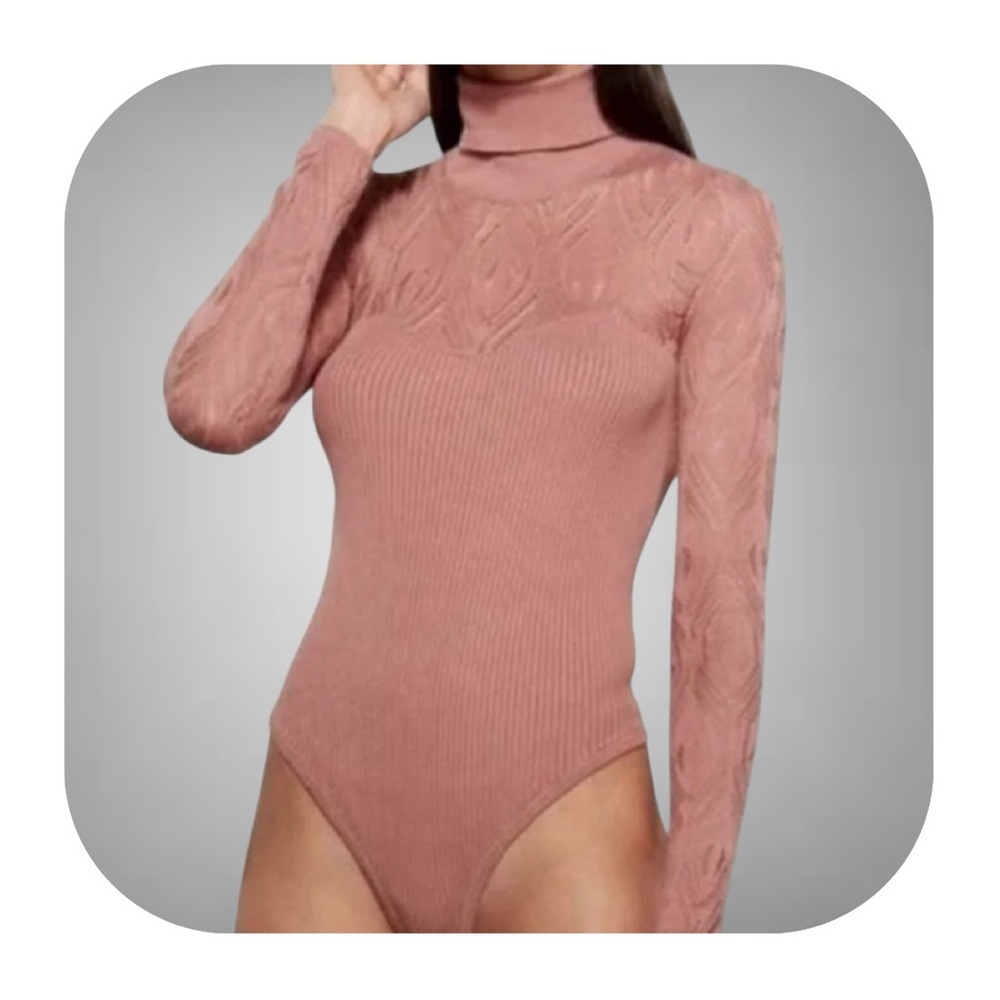 Free People S Pretty in Pointelle Mauve turtleneck bodysuit - Picture 5 of 10